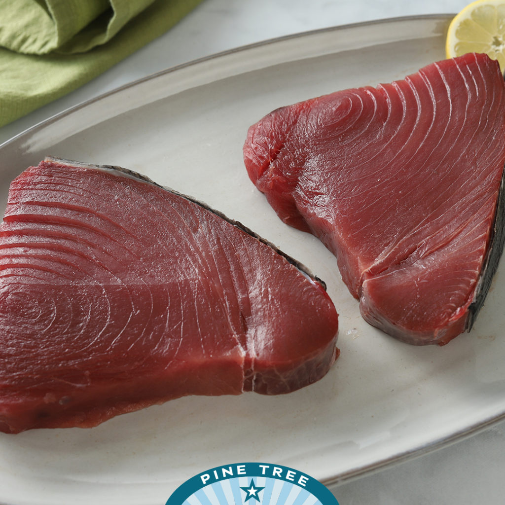 Fresh bluefin tuna at Pine Tree Seafood
