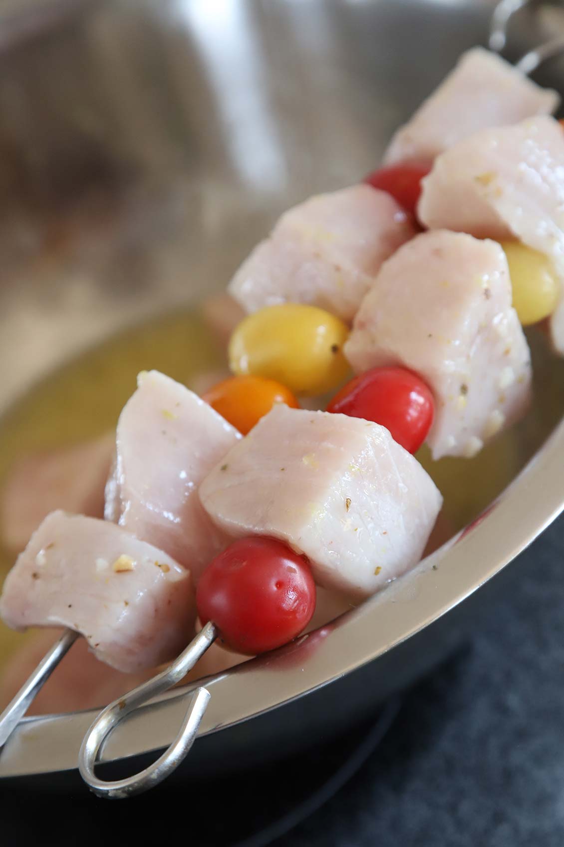 Swordfish Skewers ready to grill